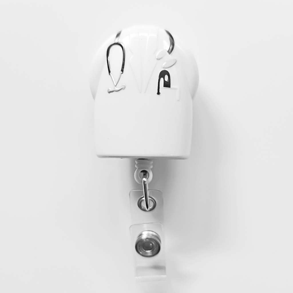 Portagafete con figura de doctor